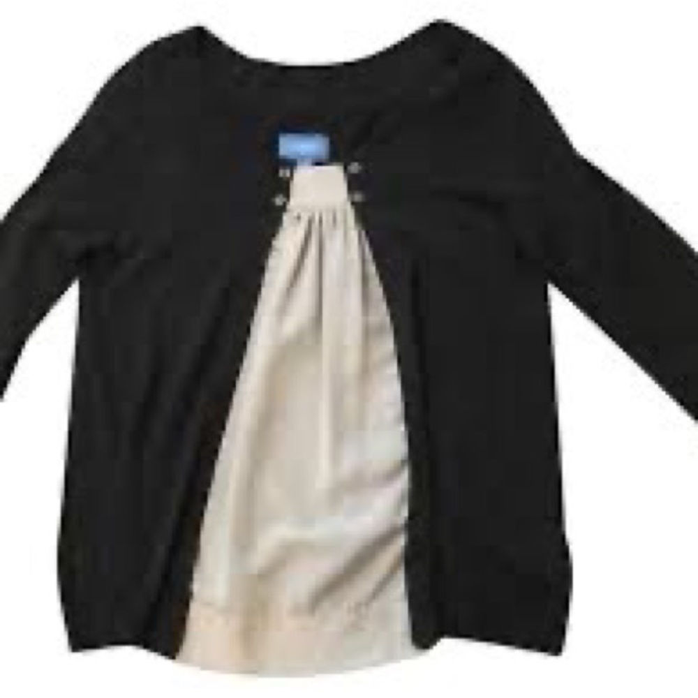 EUC Simply Vera Vera Wang Layered “Cardigan” Look Pullover Sweater. Sz M women’s